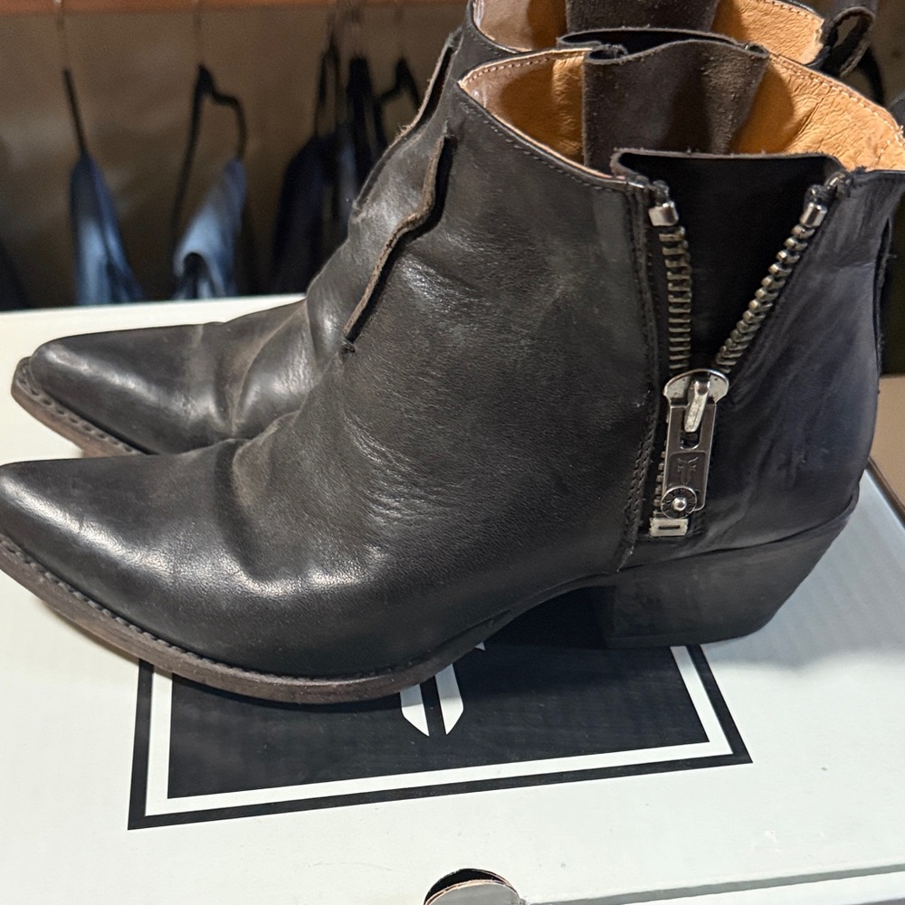 Frye black Leather Ankle Boots